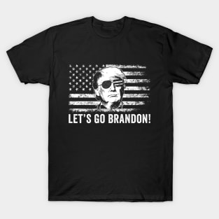 Let's Go Brandon Funny Trump American Flag T-Shirt